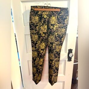 Soft Surroundings Black and Gold Floral Pants